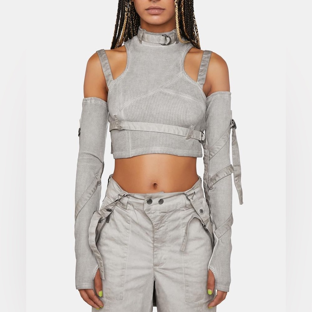 Darker wavs Dollskill compression strappy ribbed tank top with sleeves